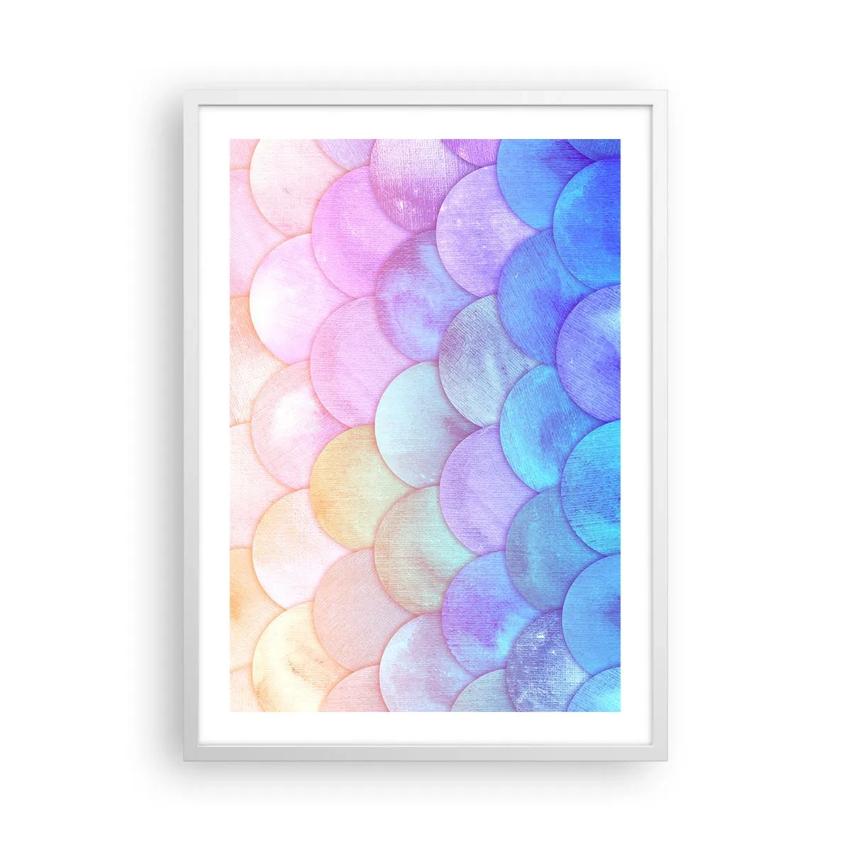 Poster in cornice bianca - Scaglie perlate - 50x70 cm