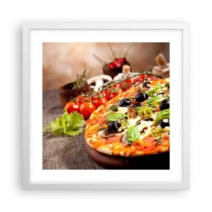 Poster in cornice bianca - Con ingredienti tellurici - 40x40 cm