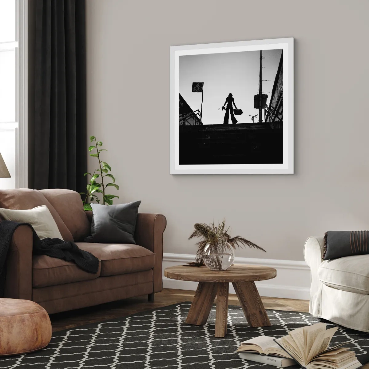 Poster in cornice bianca - Gita cittadina - 60x60 cm