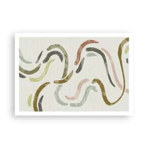 Poster - Archi astratti in colori pastello - 100x70cm - La danza gioiosa dell'astrazione - Decorazione murale moderna per soggiorno e camera da letto ARTTOR