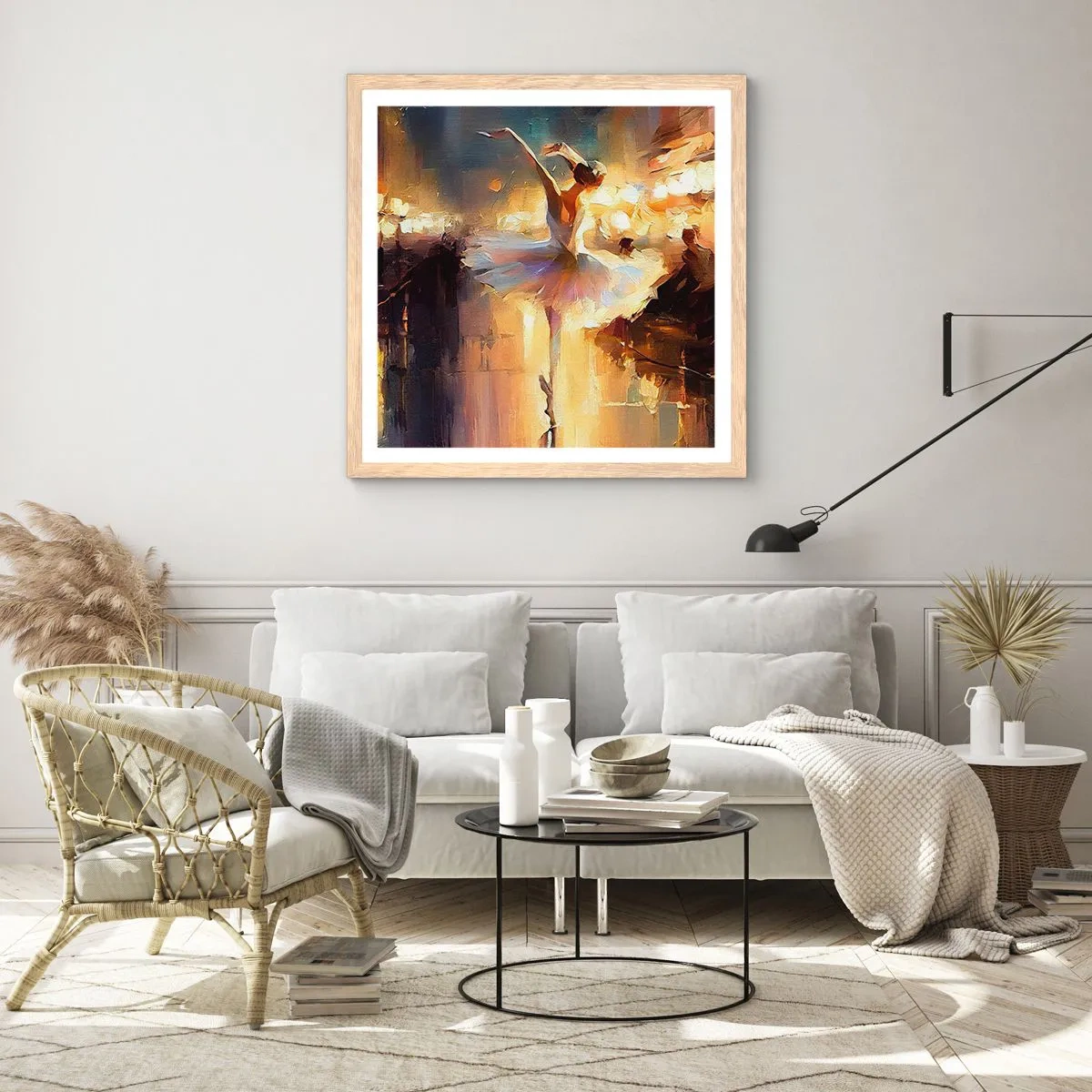 Poster in cornice rovere chiaro - Miracolo nella strada - 40x40 cm