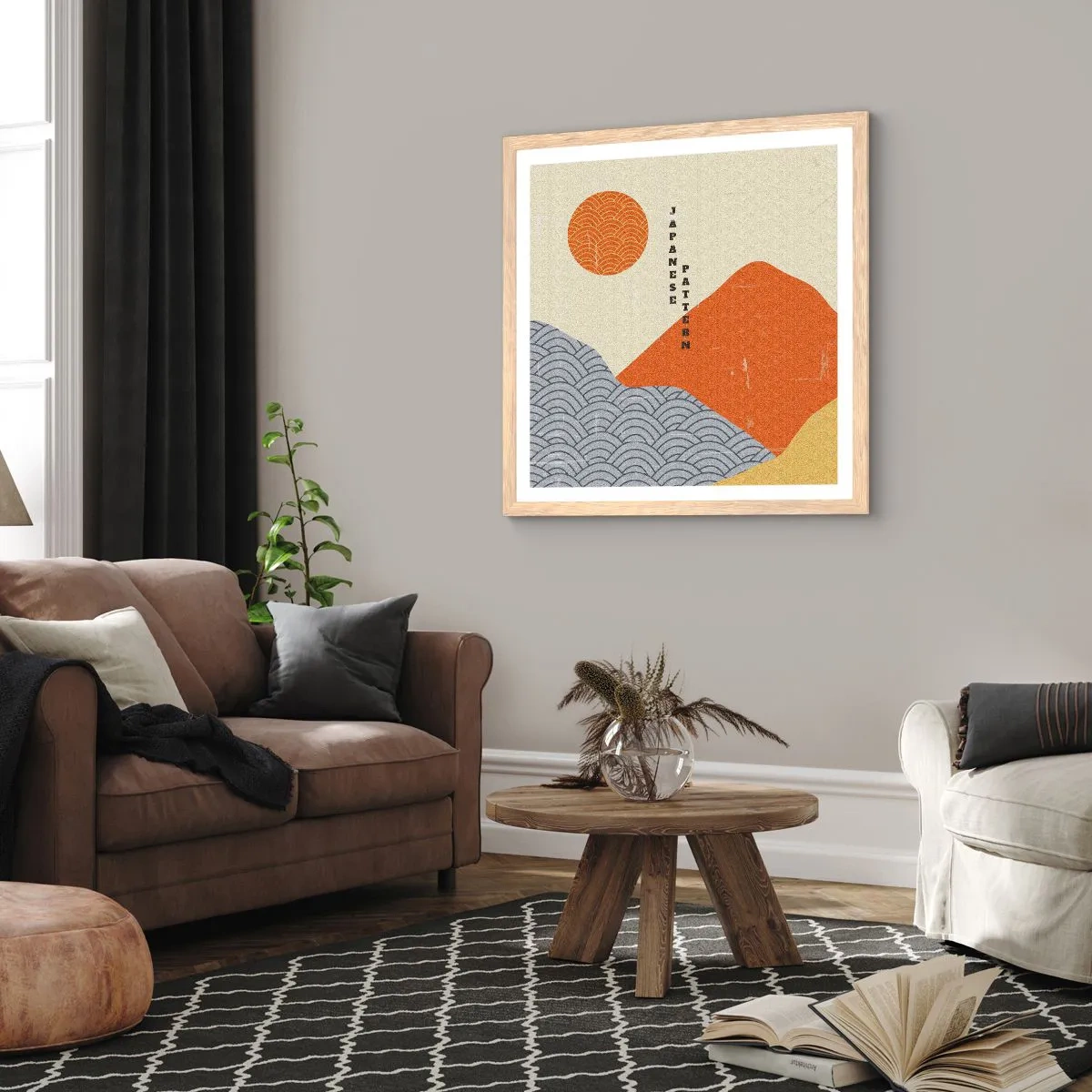 Poster in cornice rovere chiaro - Spirito giapponese - 50x50 cm