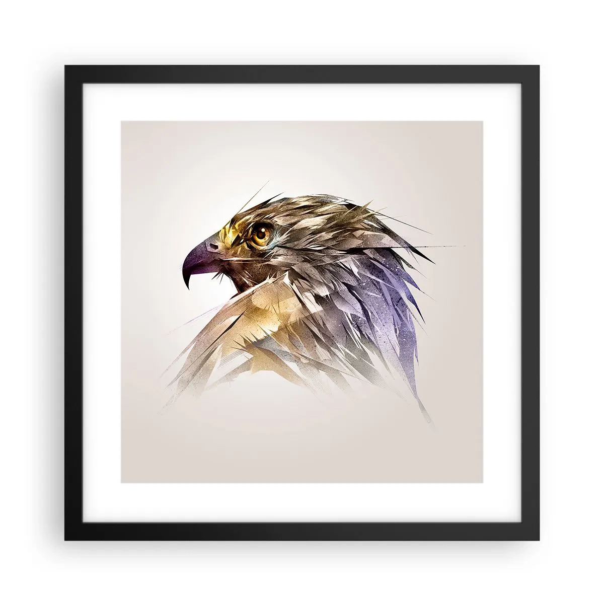 Poster in cornice nera - Ritratto di guerriero - 40x40 cm