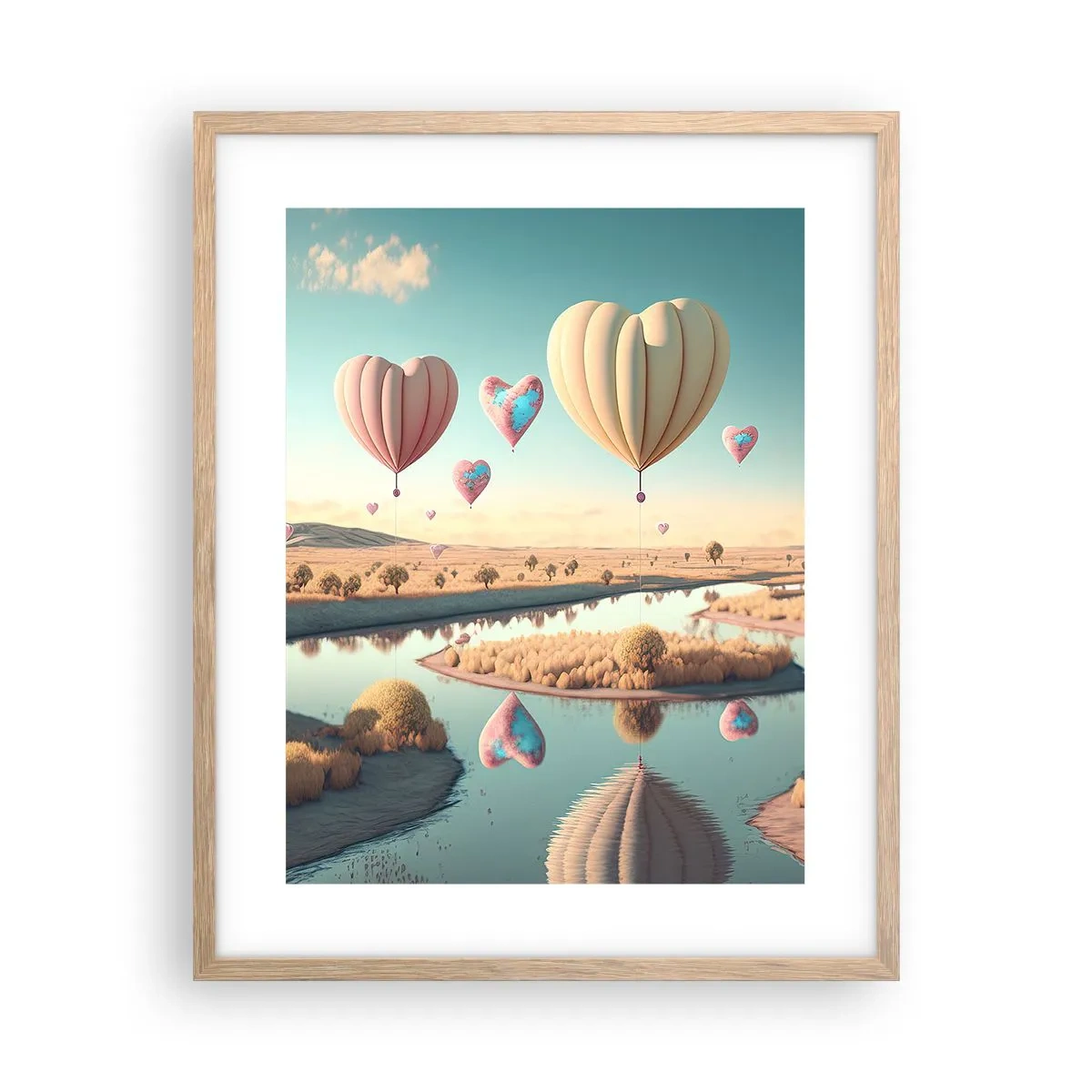 Poster in cornice rovere chiaro - L'amore permette di volare - 40x50 cm