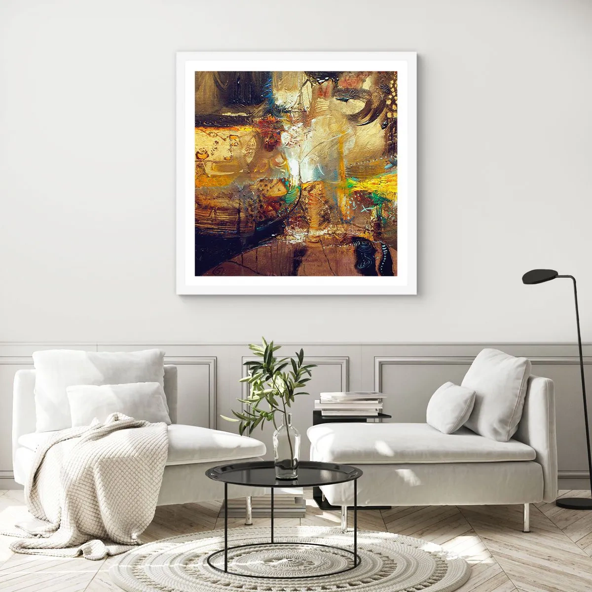 Poster in cornice bianca - Freddo, più caldo, bollente - 60x60 cm