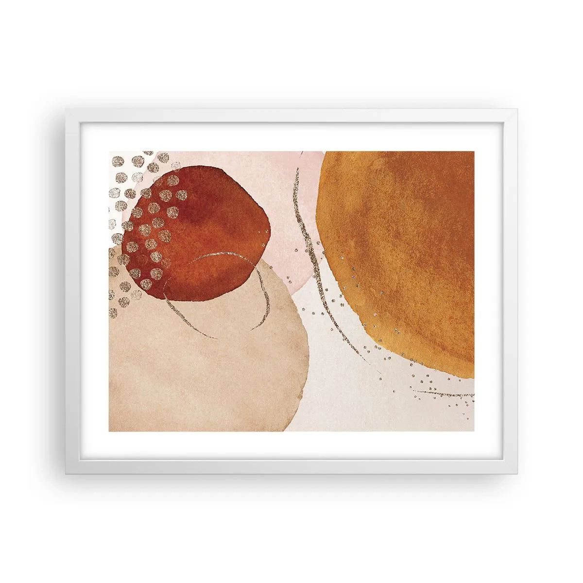 Poster in cornice bianca - Rotondità e movimento - 50x40 cm
