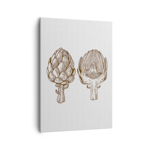 Quadro su tela - Stampe su Tela - Disegno d'arte d'epoca di un carciofo - 50x70cm - Lezione di anatomia - Decorazione murale moderna per soggiorno e camera da letto ARTTOR