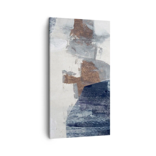 Quadro su tela - Stampe su Tela - Forme blu e marroni - 45x80 cm