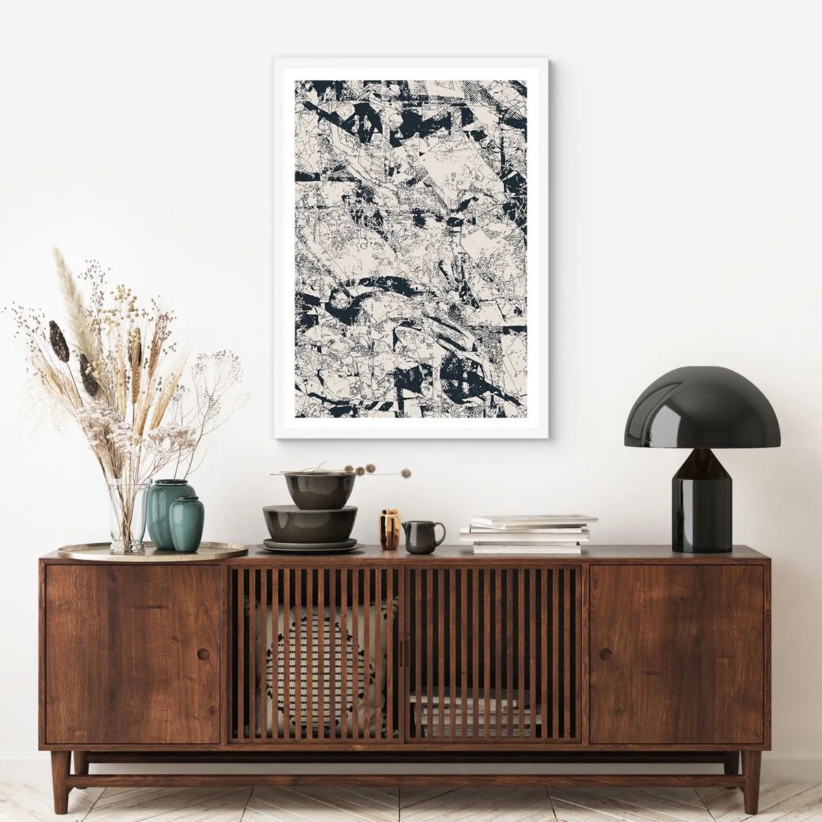 Poster in cornice bianca - La compenetrazione degli opposti - 70x100 cm