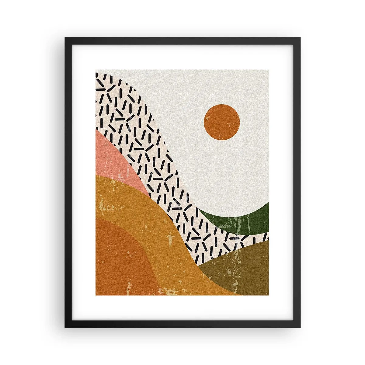 Poster in cornice nera - Astrazione solare - 40x50 cm