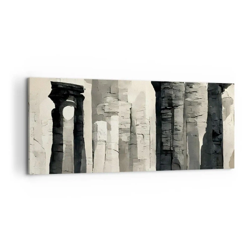 Quadro su tela - Stampe su Tela - Colonne storiche in un ambiente monocromatico suggestivo - 120x50cm - La maestà dell'antichità - Decorazione murale moderna per soggiorno e camera da letto ARTTOR