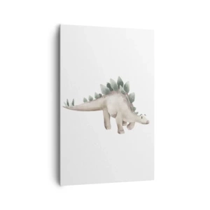 Quadro su tela - Stampe su Tela - Un simpatico dinosauro dai colori pastello - 80x120cm - Sono vostro amico - Decorazione murale moderna per soggiorno e camera da letto ARTTOR