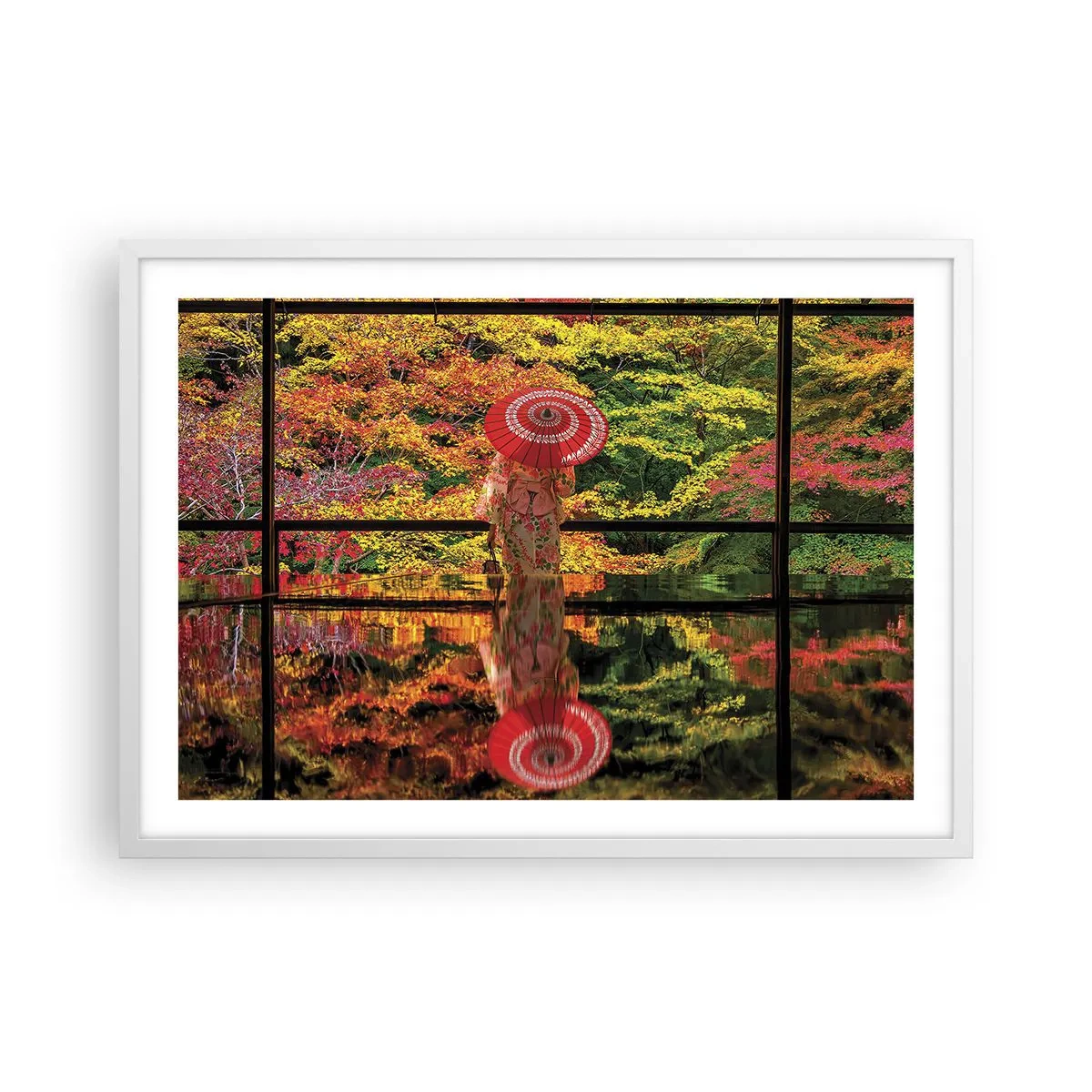 Poster in cornice bianca - Nel tempio della natura - 70x50 cm