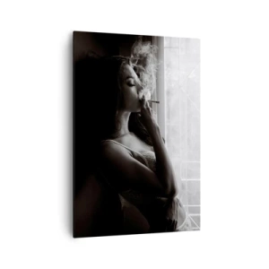 Quadro su tela - Stampe su Tela - Una donna in posa sensuale in una fotografia in bianco e nero - 70x100cm - Attimo sensuale - Decorazione murale moderna per soggiorno e camera da letto ARTTOR