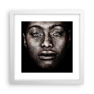 Poster in cornice bianca - Un'unica lacrima - 30x30 cm