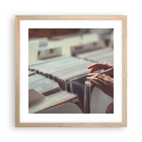 Poster in cornice rovere chiaro - Alla ricerca di emozioni - 40x40 cm