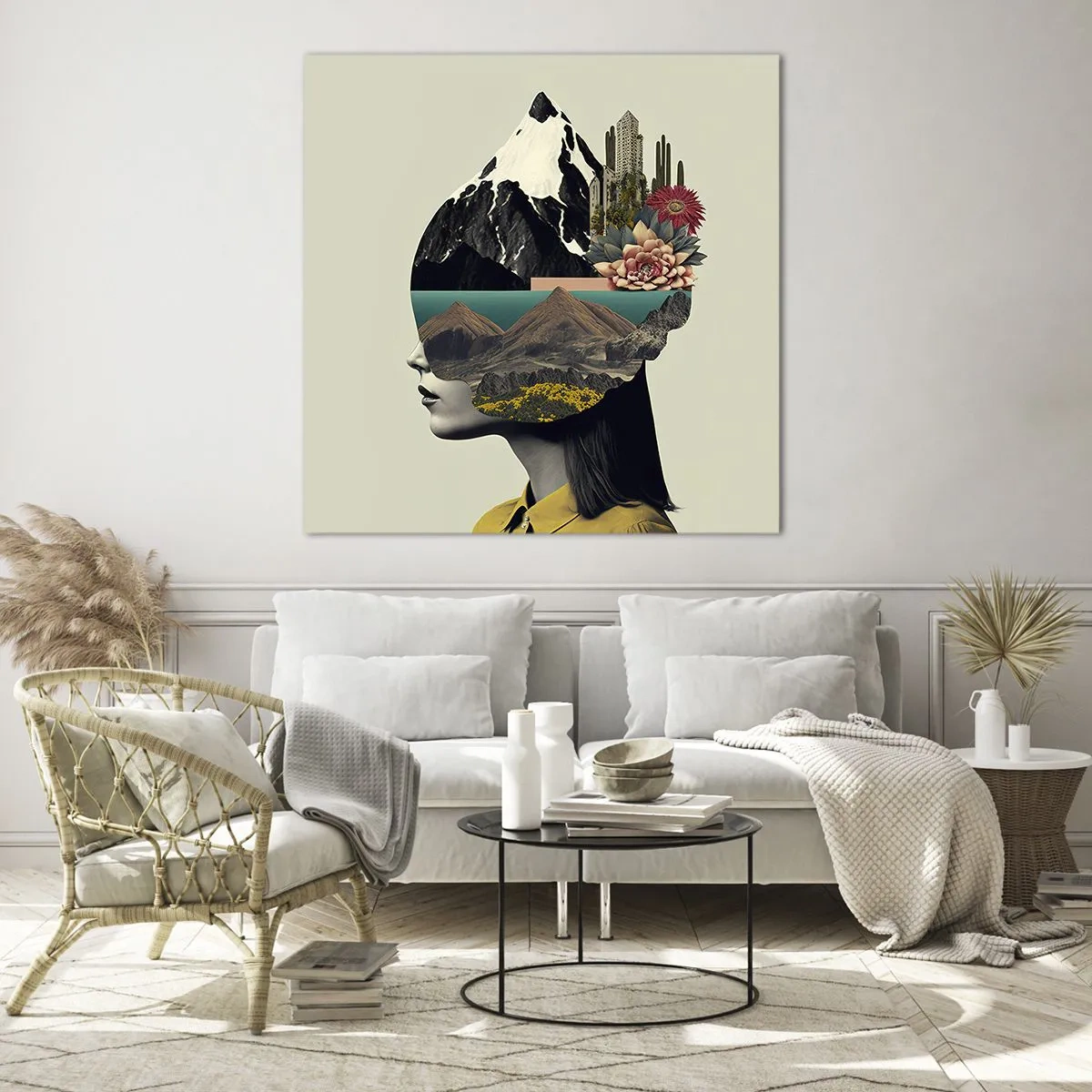 Quadro su vetro - La donna è sempre un mistero - 70x70 cm