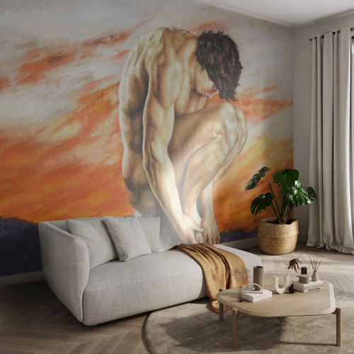 Fotomurali Autoadesivo Deluxe Sticker - Immerso in se stesso - Corpo, Uomo, Statua - 250x175 cm