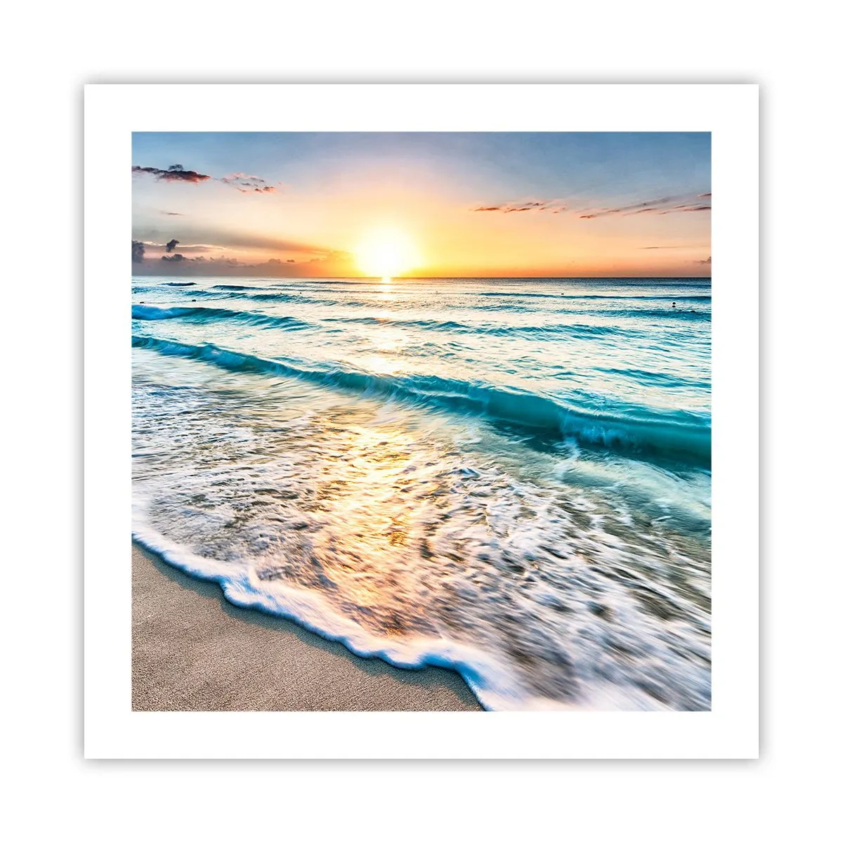Poster - Tramonto sul mare - 50x50 cm