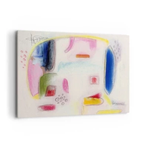 Quadro su tela - Stampe su Tela - Forme astratte colorate su uno sfondo chiaro - 120x80cm - Più convesse che concave o piatte - Decorazione murale moderna per soggiorno e camera da letto ARTTOR