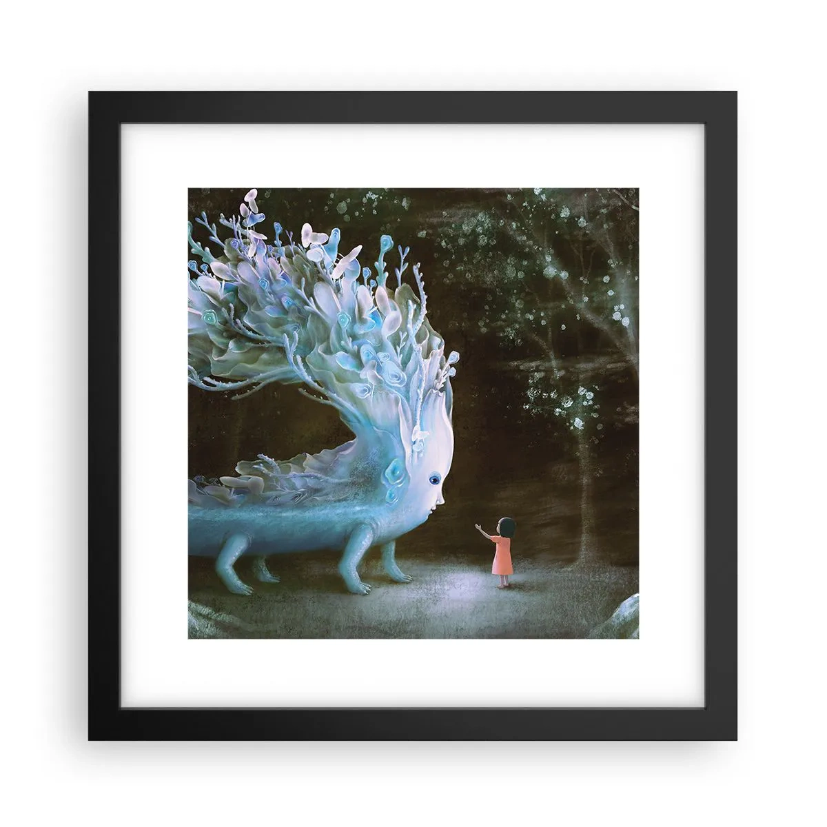 Poster in cornice nera - Incontro fantastico - 30x30 cm
