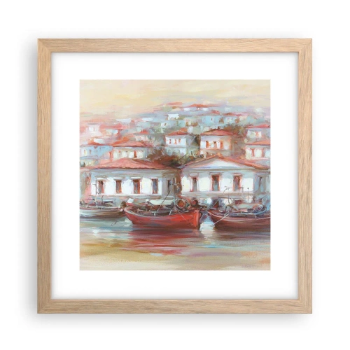 Poster in cornice rovere chiaro - Cittadina felice - 30x30 cm