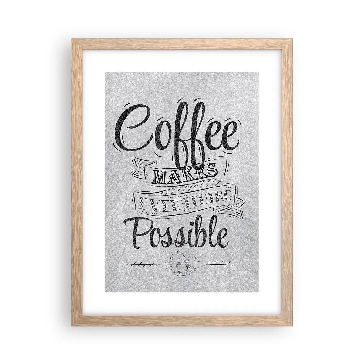 Poster in cornice rovere chiaro - Come non amare il caffè - 30x40 cm