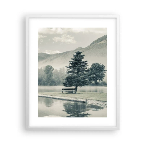 Poster in cornice bianca - Il lago dorme ancora - 40x50 cm