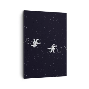 Quadro su tela - Stampe su Tela - Astronauti che fluttuano nello spazio con uno sfondo di stelle - 50x70cm - Danza cosmica - Decorazione murale moderna per soggiorno e camera da letto ARTTOR