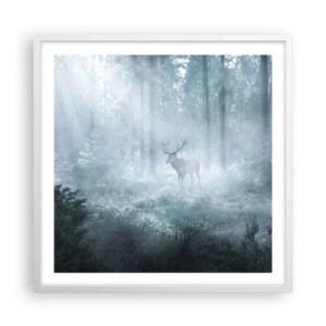 Poster in cornice bianca - Passeggiata mattutina sulle sue terre - 60x60 cm