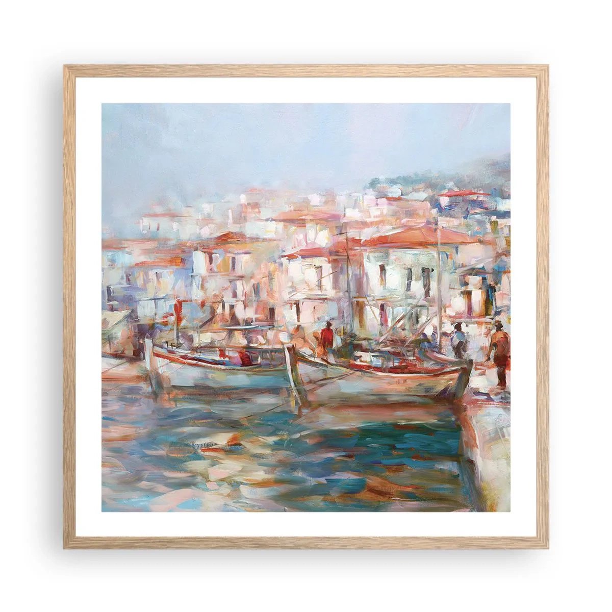 Poster in cornice rovere chiaro - Vacanze in pastello - 60x60 cm