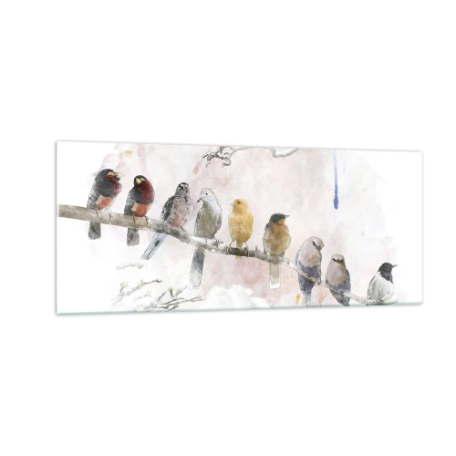 Quadro su vetro - Incontro alato - 100x40 cm