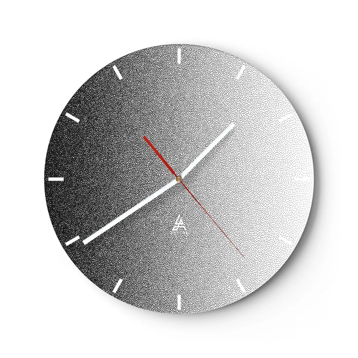 Orologio da parete - Orologio in Vetro - Un gradiente in bianco e nero composto da punti densi che sfumano nella luce. - 30x30cm - Verso la luce - Decorazione murale moderna per soggiorno, cucina e camera da letto ARTTOR