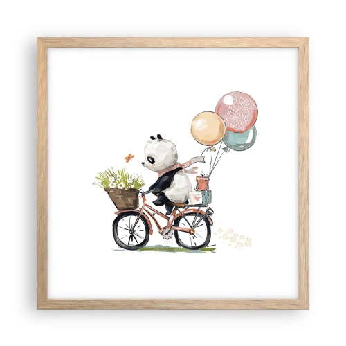 Poster in cornice rovere chiaro - Giorno felice - 40x40 cm