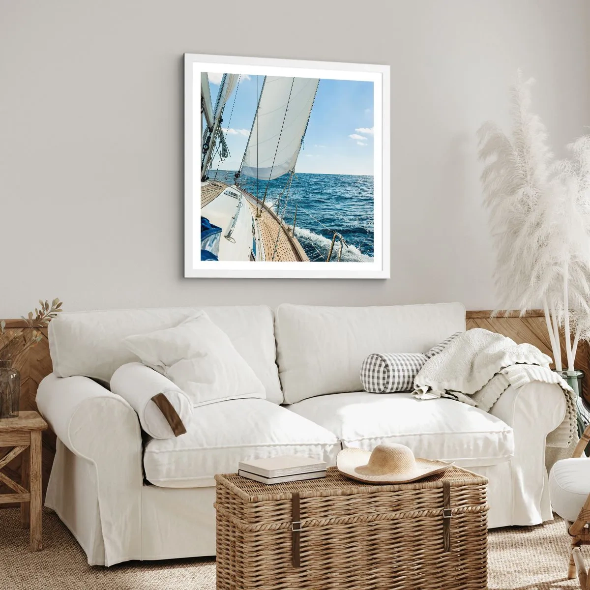 Poster in cornice bianca - Benvenuta avventura - 60x60 cm