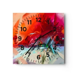 Orologio da parete - Orologio in Vetro - Esplosione di luci e colori - 40x40 cm