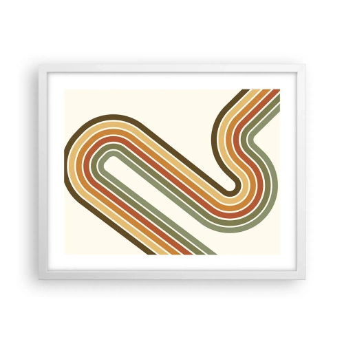 Poster in cornice bianca - Zig zag fino alla meta - 50x40 cm