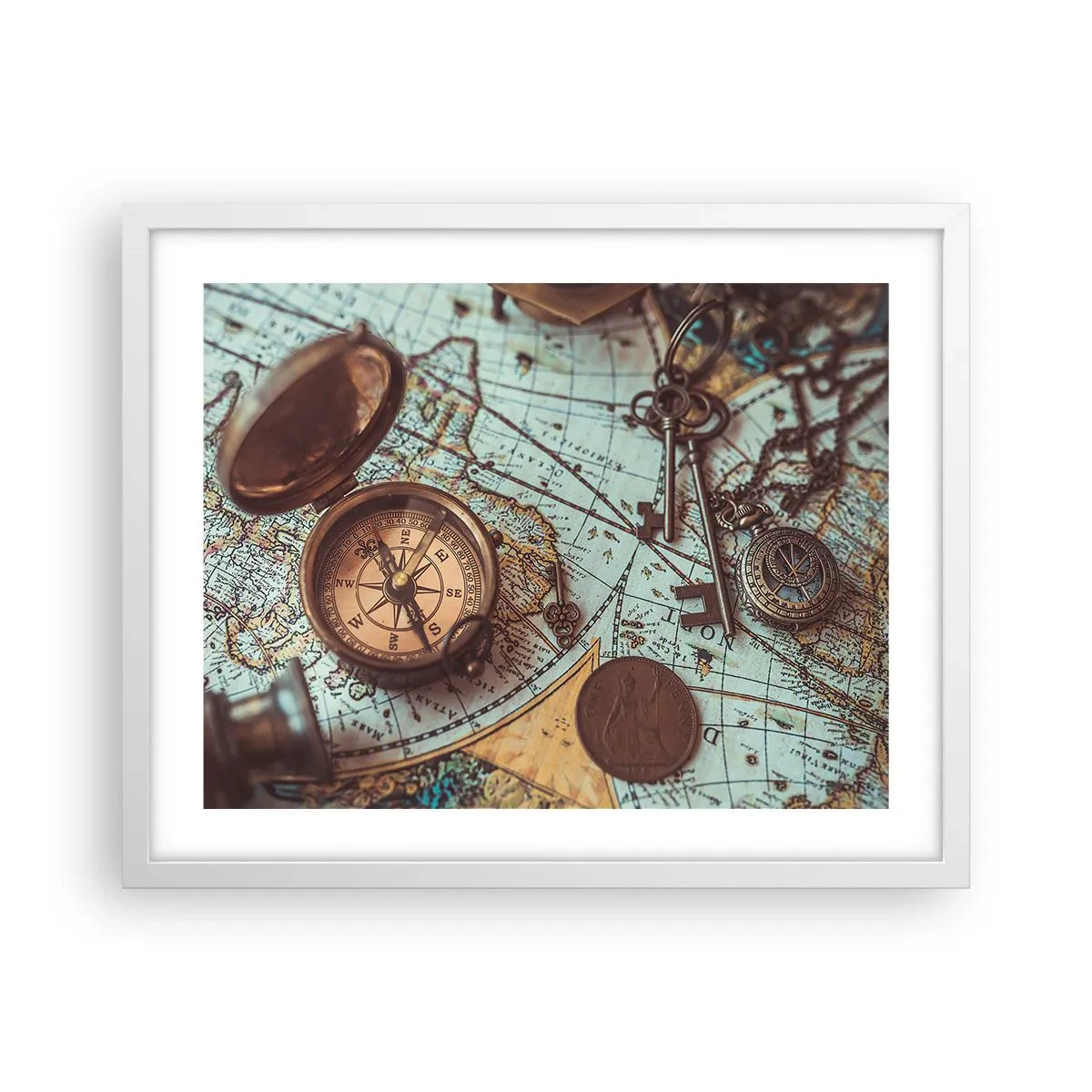 Poster in cornice bianca - Per il cercatore di avventure - 50x40 cm