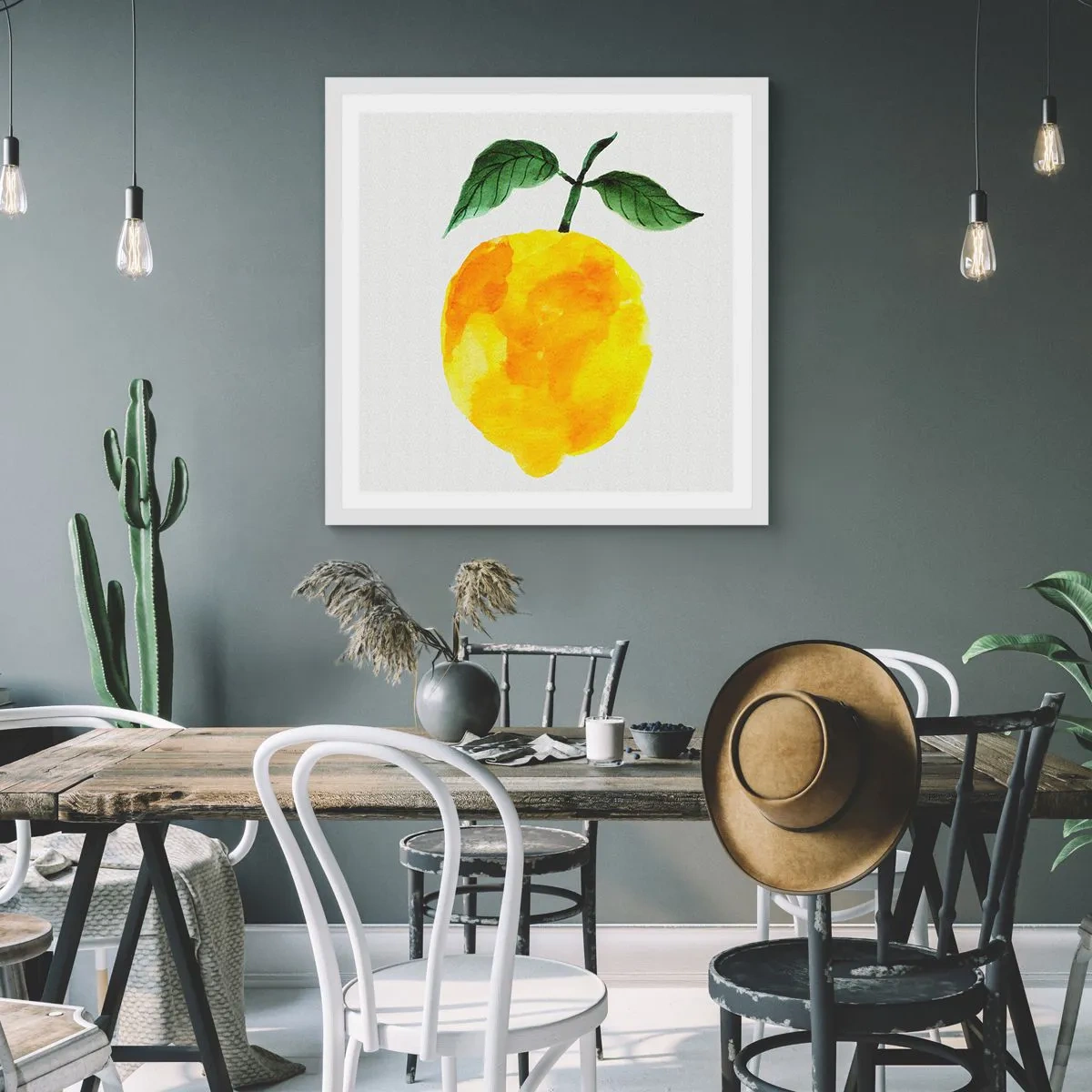 Poster in cornice bianca - Scoprire il sapore del sole - 50x50 cm