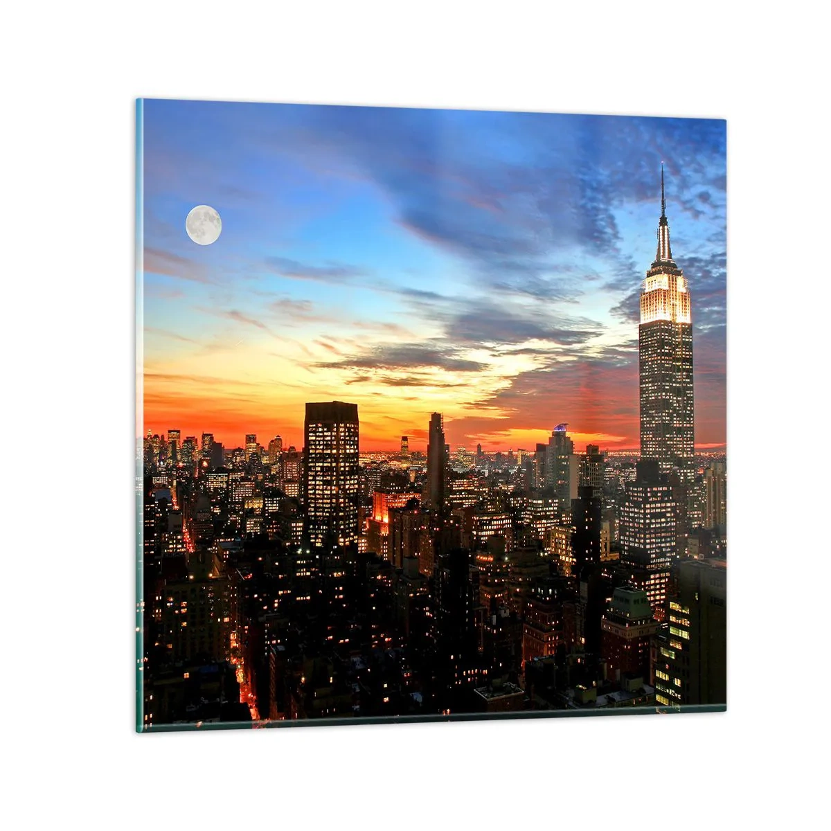 Quadro su vetro - Luminosa notte americana - 40x40 cm