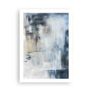 Poster - Composizione astratta nei toni del blu e del beige - 50x70cm - Coperti dal blu - Decorazione murale moderna per soggiorno e camera da letto ARTTOR