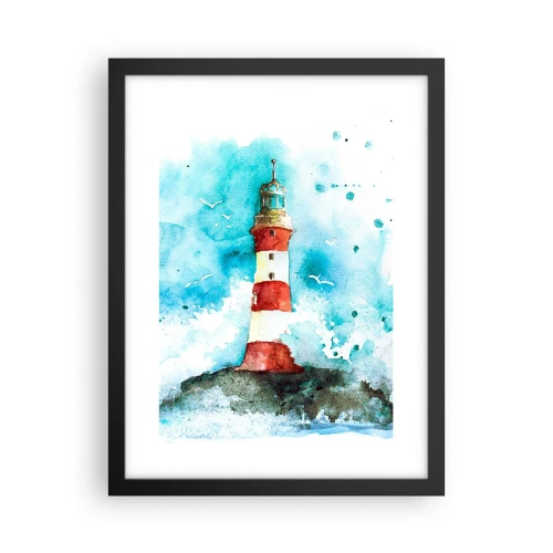 Poster in cornice nera - L'unità dei quattro elementi - 30x40 cm