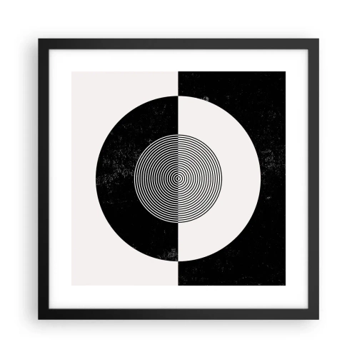 Poster in cornice nera - Armonia in bianco e nero - 40x40 cm