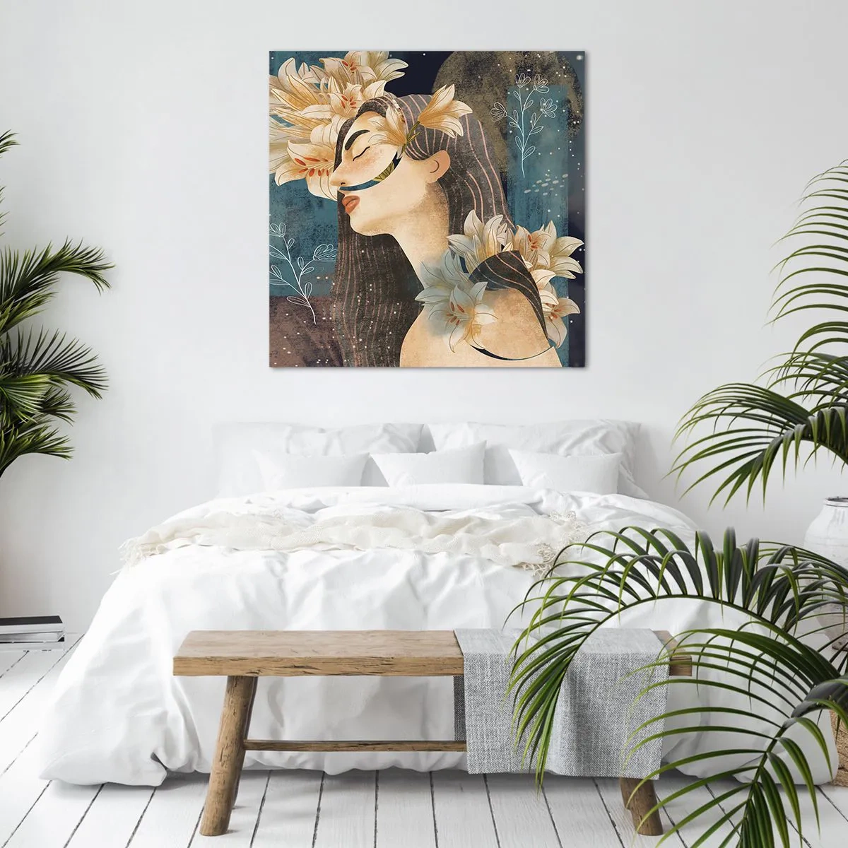 Quadro su tela - Stampe su Tela - La favola della principessa con i gigli - 30x30 cm