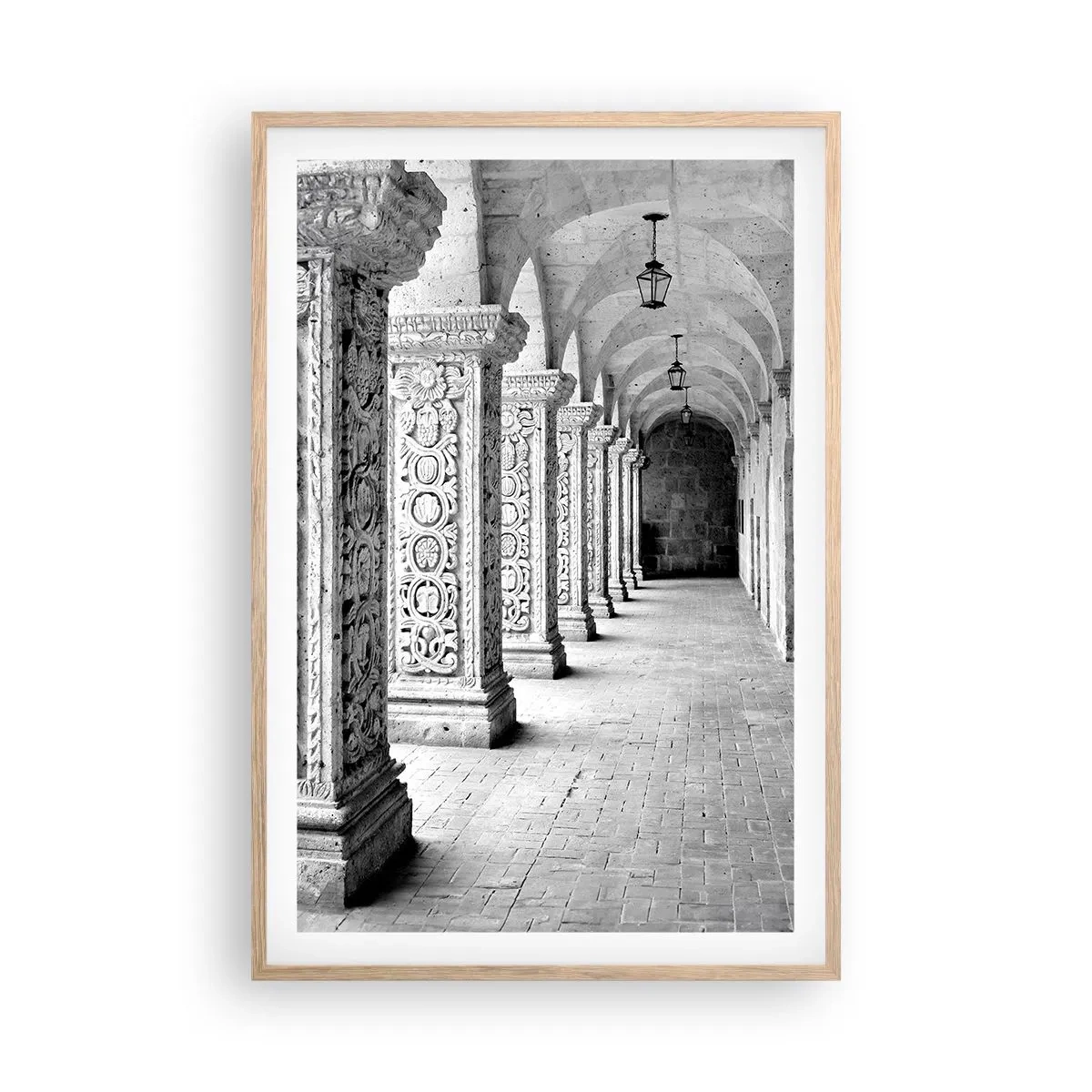 Poster in cornice rovere chiaro - Dove porterà? - 61x91 cm