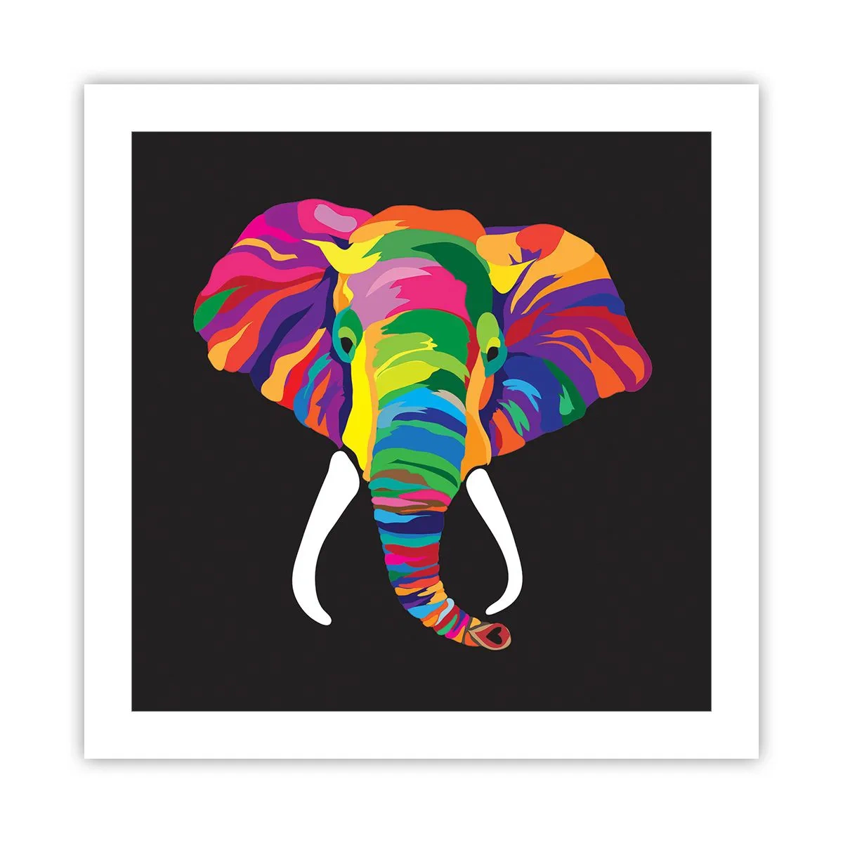 Poster - L'elefante che faceva il bagno nell'arcobaleno - 50x50 cm
