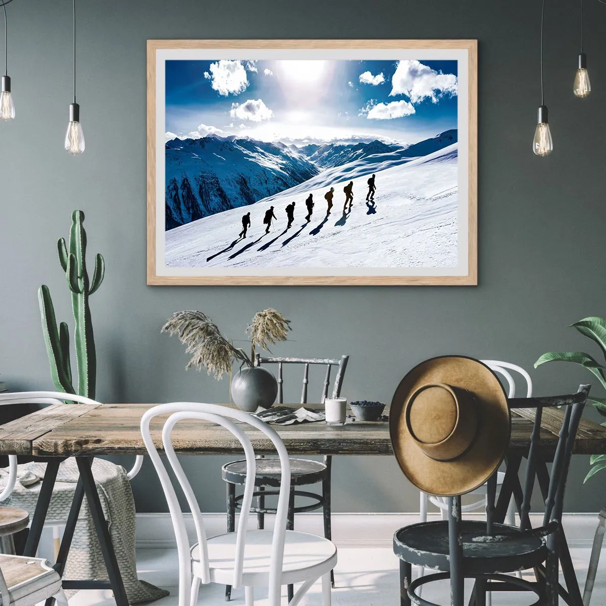 Poster in cornice rovere chiaro - La squadra dei conquistatori - 100x70 cm