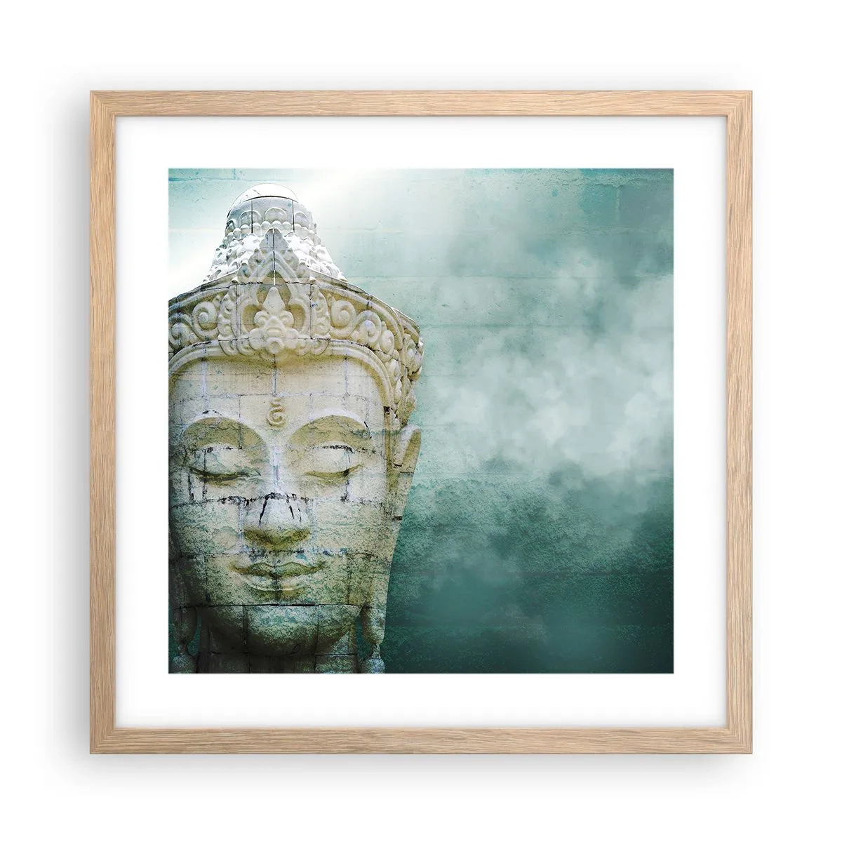 Poster in cornice rovere chiaro - Cercando la luce - 40x40 cm