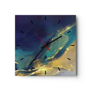 Orologio da parete - Orologio in Vetro - La palude dorata - 40x40 cm