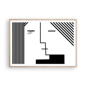 Poster in cornice rovere chiaro - Semplicemente un bacio - 100x70 cm